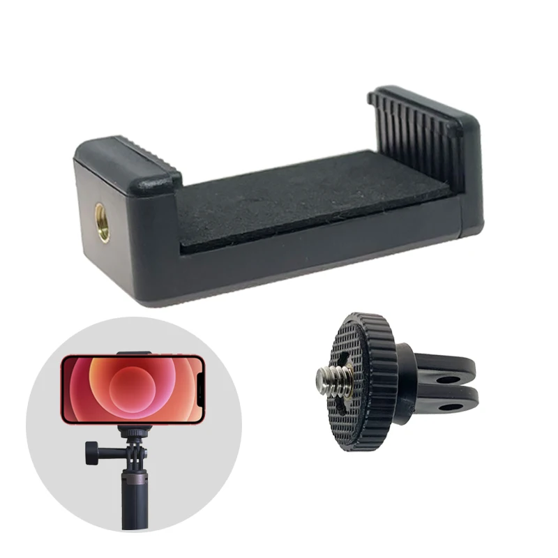Wholesale Soporte de Clip para teléfono inteligente, palos de Selfie, accesorios de montaje en trípode, adaptador de cámara deportiva para teléfono móvil para Gopro, iPhone y Samsung