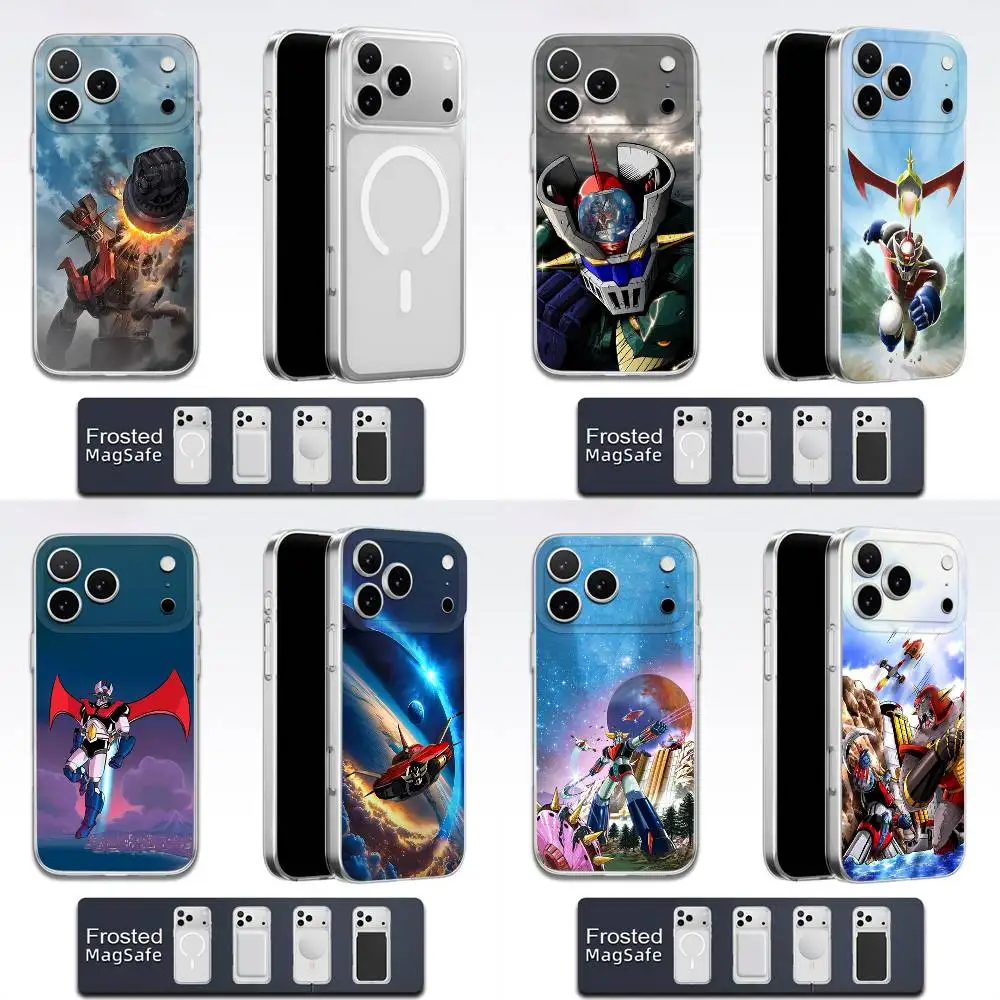 

Phone Case For iPhone 17,16,15,14,13,12,11,Pro,Max,Plus,E,Air,Mini Magsafe Transparent Cool UFO Robot G-Goldorak TPU Cover