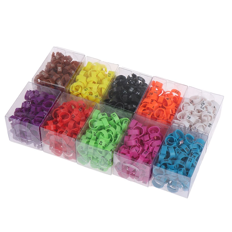 100PCS anello per piede di pollo dimensioni regolabili gamba per pollame etichetta digitale anello con fibbia 6 colori plastica pulcino anatra oca attrezzatura agricola