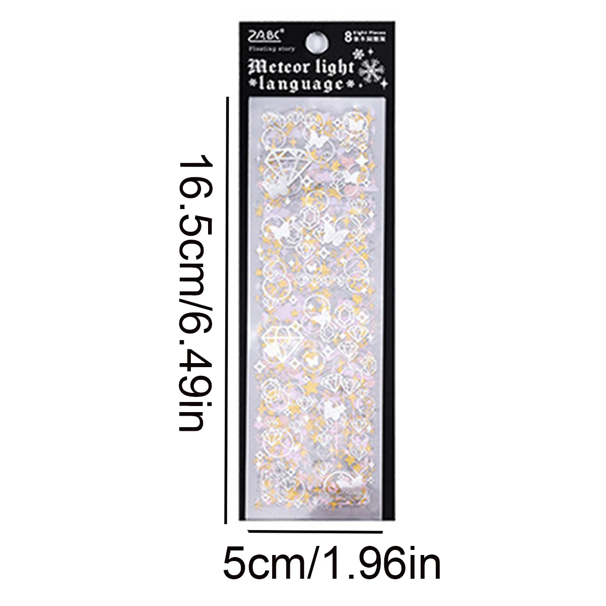 8pcs Multi-pattern Transparent Sticker Set,Waterproof PET Material Stylish Decorative Stickers,For Phone Cases,Cards,And Journal
