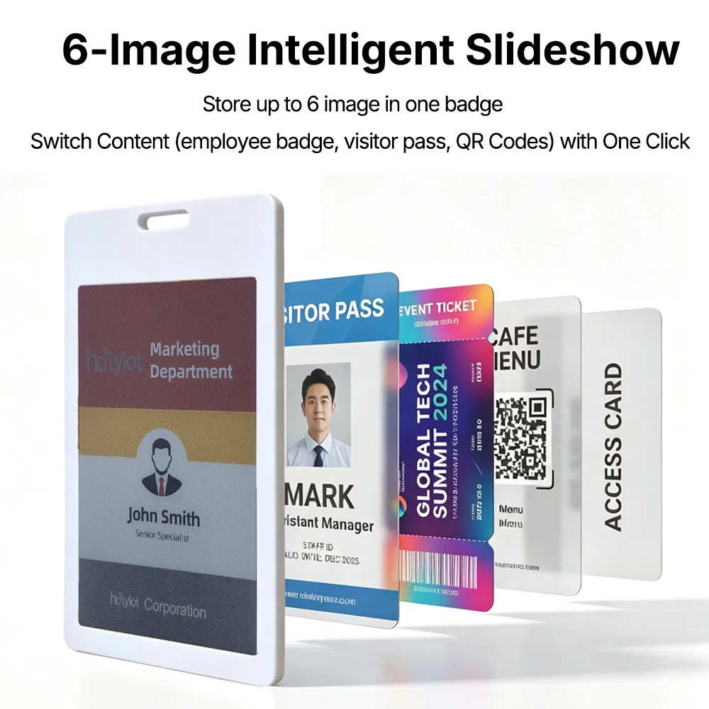 3.68inch E-ink Display 4 Colors E-paper Employee Badge Exhibitor ID Card Low Power Electronic Name Tag for Office Smart Home