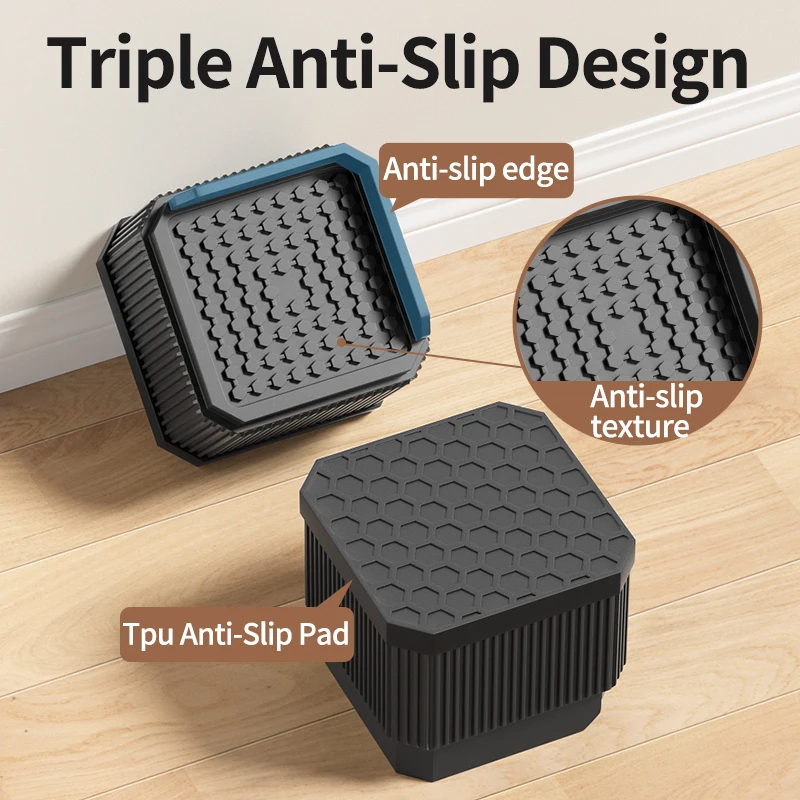 Adjustable Height Solution: Stackable, Non-Slip & Moisture-Proof Furniture Risers for Desk, Table & Sofa Use