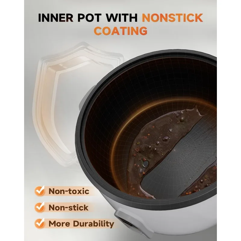 جهاز طبخ الأرز التجاري، سعة كبيرة 20 كوبًا (غير مطبوخ)، 40 كوبًا (مطبوخًا) مع عملية بلمسة واحدة وتحافظ على الدفء لمدة 12 ساعة، 1200 وات