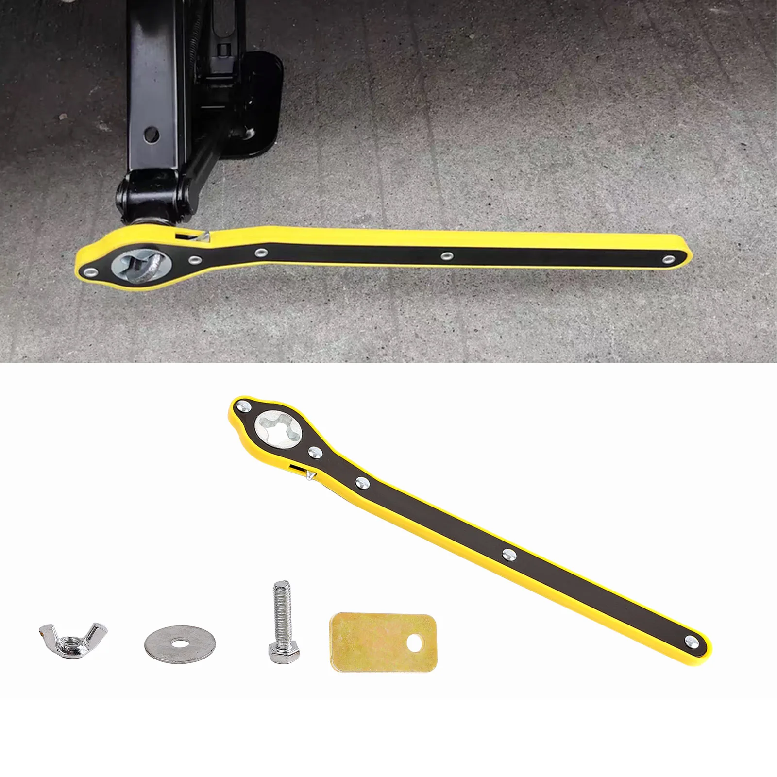 Carro Labor-Saving Scissor Lifting Jack Wrench Cross Adapter, Pneu Roda Lug Repair Tool, Garagem Eficiente Veículo Automotivo Handle