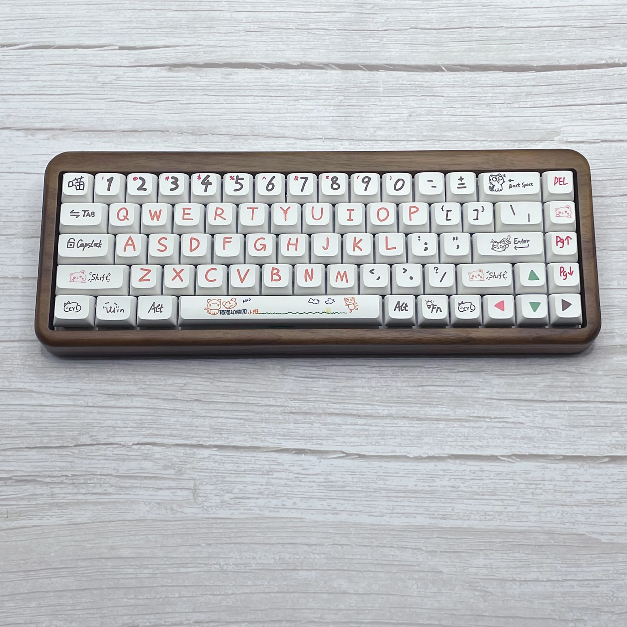 Kindergarten graffiti hand-drawn style keycaps cute XDA height PBT sublimation mechanical keyboard