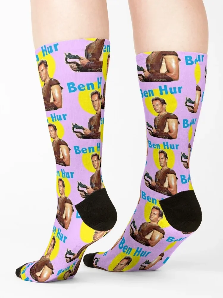 Charlton Heston in the great monumental film Ben Hur by William Wyler Socks Wholesale Run Socks Women's Men's