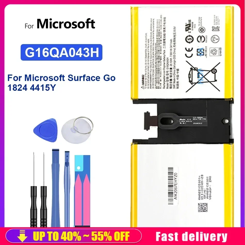 

Rechargeable Battery G16QA043H 3411mAh For Microsoft Surface Go 1824 4415Y Tablet Portable Battery