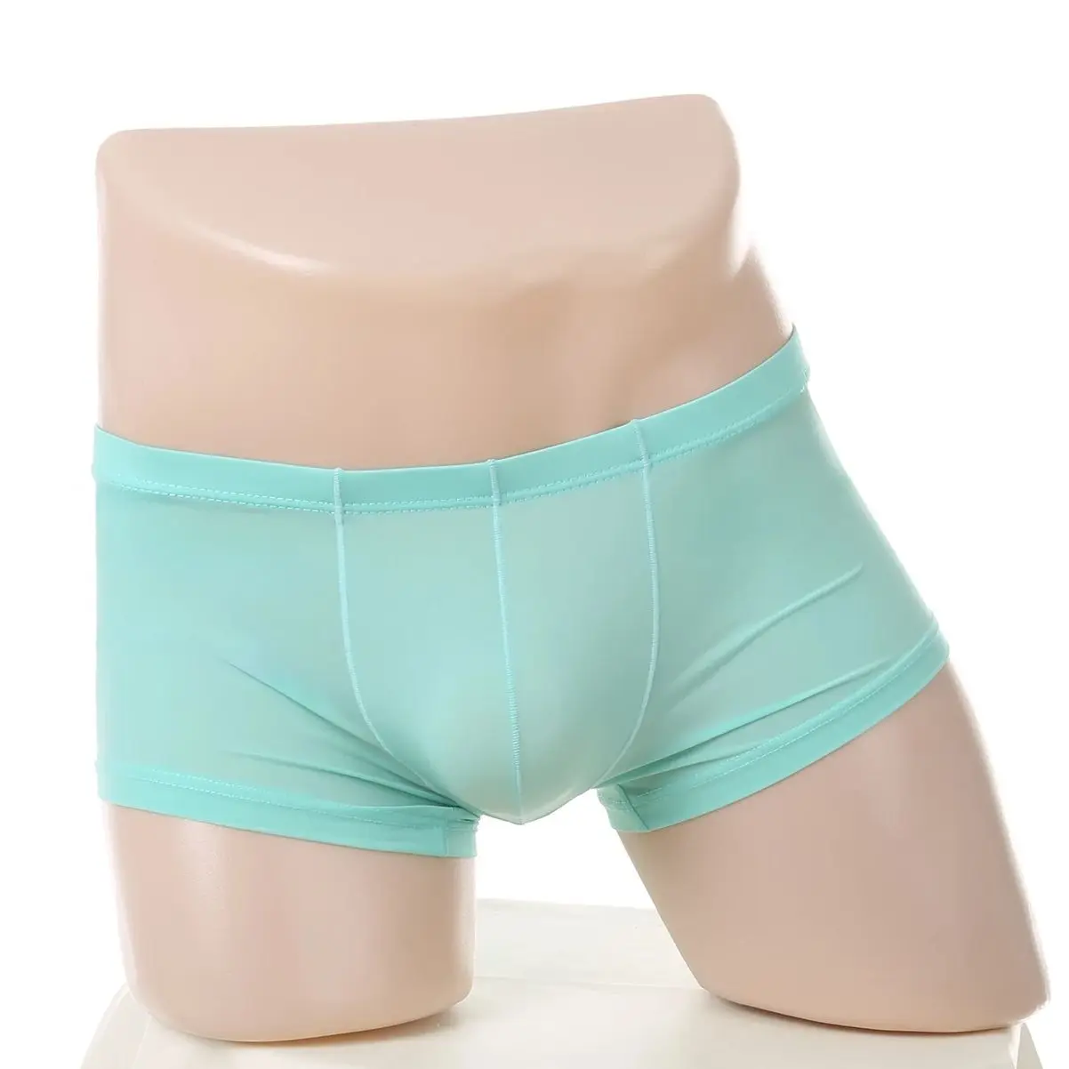 

Men's Ice Silk Boxers Low-rise See Through Underwear Breathable Trunks Shorts Solid Color Underpants Comfortable Soft Panties