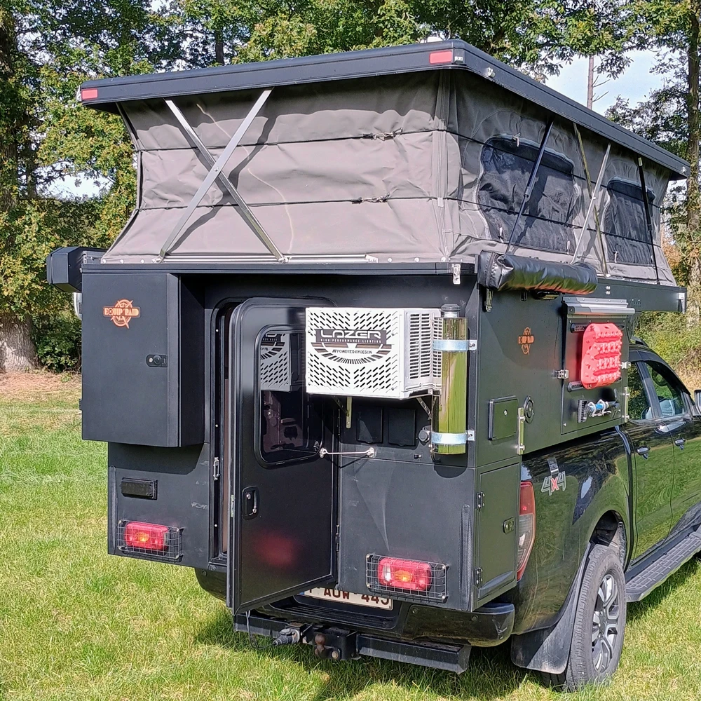 Motorhome Camper Van Inflatable Truck Pop Camper 2-Person Camping Vehicle Slide-In 4X4 Foldable Aluminum Truck Camper