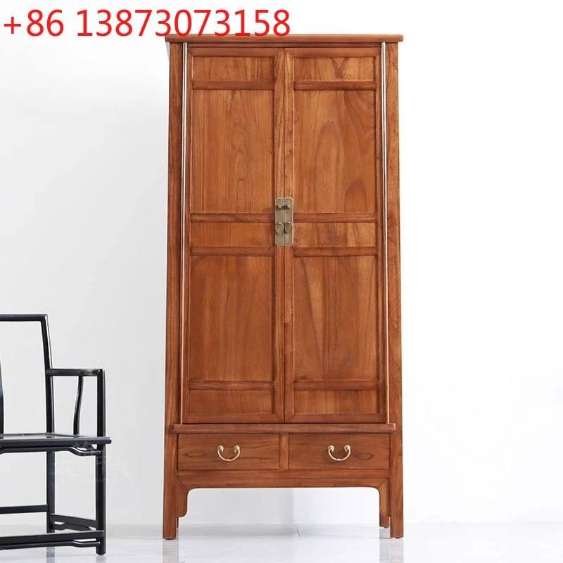 New Chinese-style household bedroom solid wood living room vertical cabinet multi-functional storage
