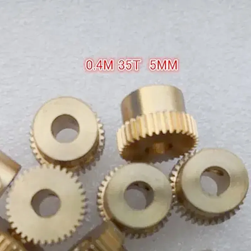 2PCS/LOT 0.4M 35T Hole 5 mm Copper Step Gear M4 Outer Diameter 14.8mm