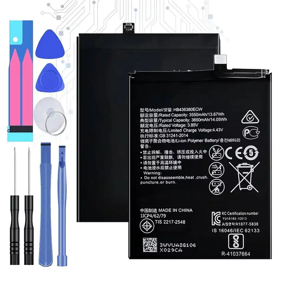 

HB436380ECW For Huawei P30 Ele-L09 Ele-L29 Ele-AL00 Ele-TL00 High-Efficiency 3650Mah Premium Replacement Mobile Phone Battery