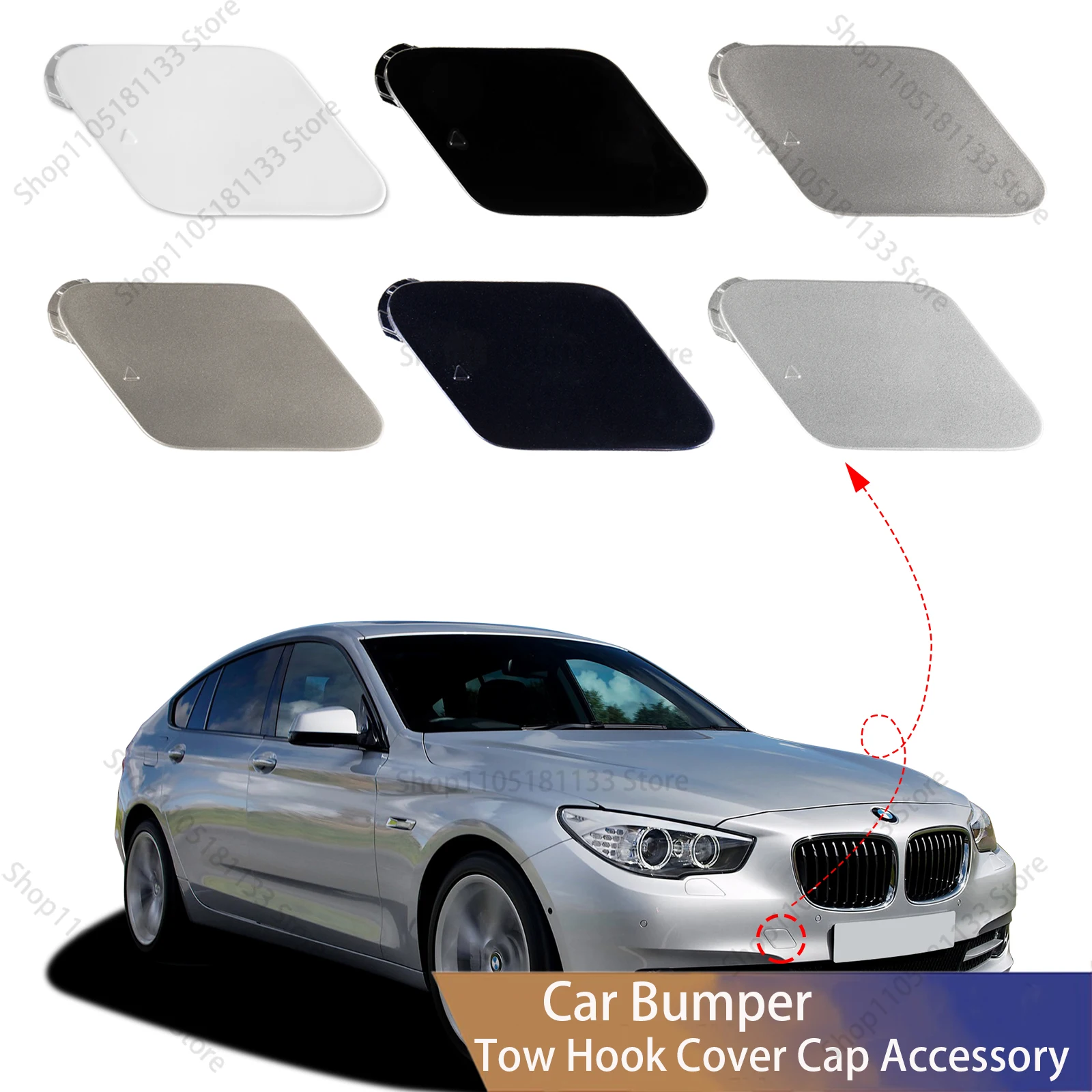For BMW 5 Series GT F07 2010-2013 Front Bumper Tow Hook Cover 51117248065 OE Replacement 535i 550i Premium Quality