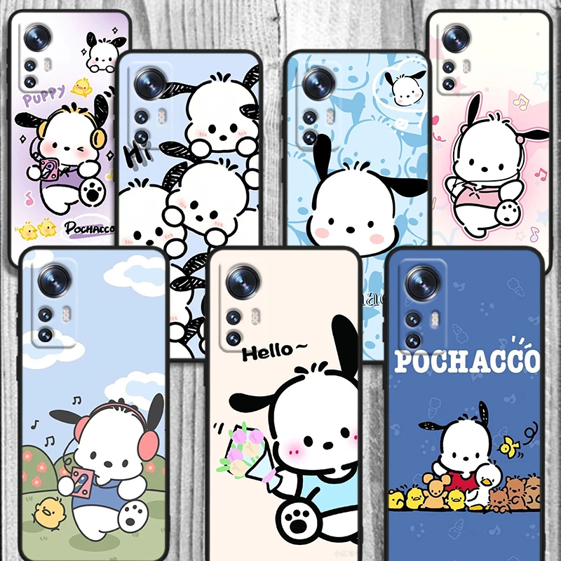 Pochacco Cute Cartoon For Xiaomi Mi 14 13 12T 12S 12X 12 11i 11X 11T Ultra Pro Shockproof Soft TPU Black Phone Case