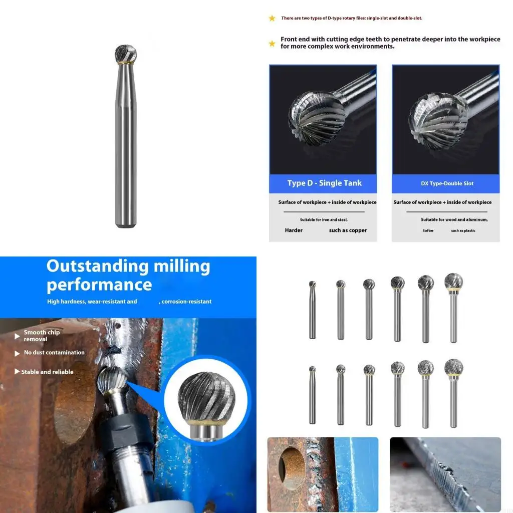 

Heavy Duties Hard Metal Rotary Burr Flute Configurations Fast Materials Removal Welding Cleanup Strong Metalworking Tool