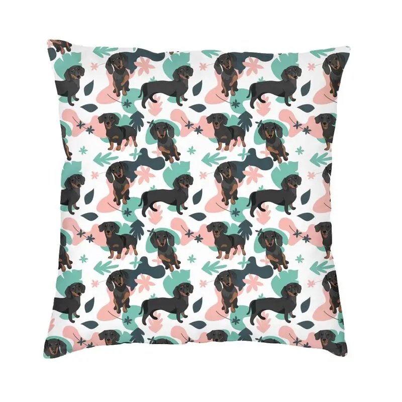 Custom Cute Dachshund Dog Pillow Case Home Decor Luxury Cushions for Sofa Square Pillowcase