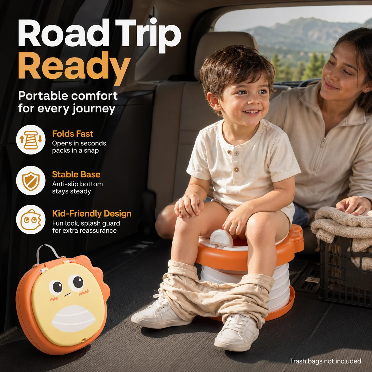 

Odor Proof Foldable Toddler Toilet Portable Kids Potty Chair Anti Slip Base With Essential Gear For Baby Travel Car And Outdoor