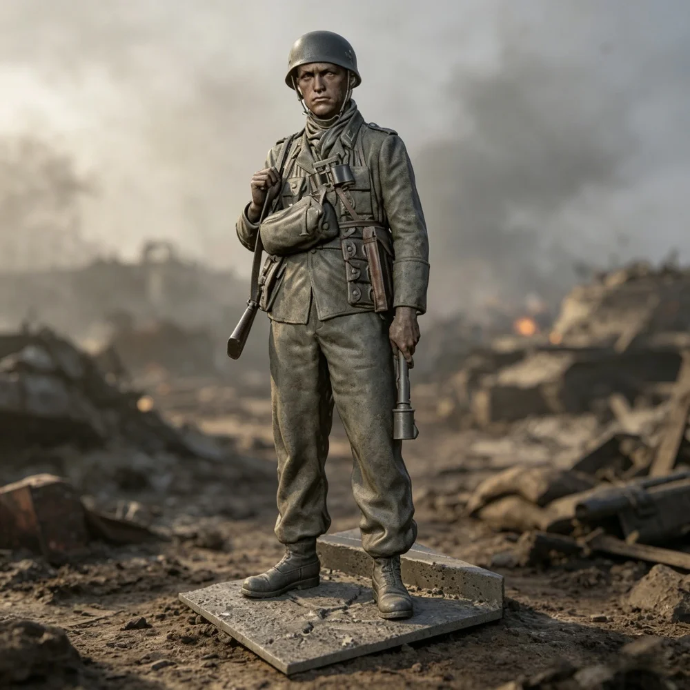 

1/35 Resin Model Kit WW2 Unpainted Unassembled High Quality Grey Model Soldier For Hobbyists Collection Assembly Kit Sculpture