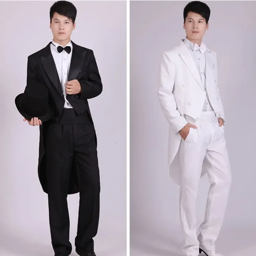 

Men Suits 4 Piece (Jacket+Pants T+Bow Tie+Belt) Tailcoat Suits Men's Blazers Slim Fit Groom Wedding Prom Tuxedo Man Suit