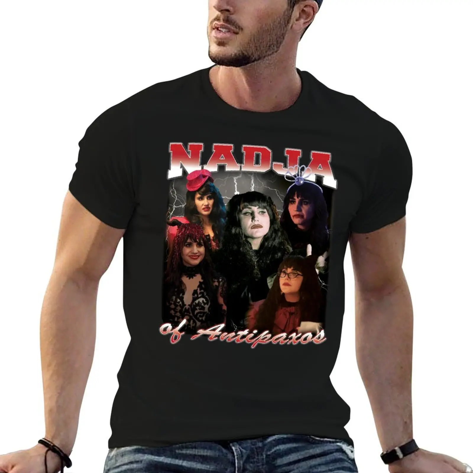 

Nadja of Antipaxos 90's Design T-Shirt essential t shirt t shirt men 100% cotton luxury brand t shirt personalised T-shirt