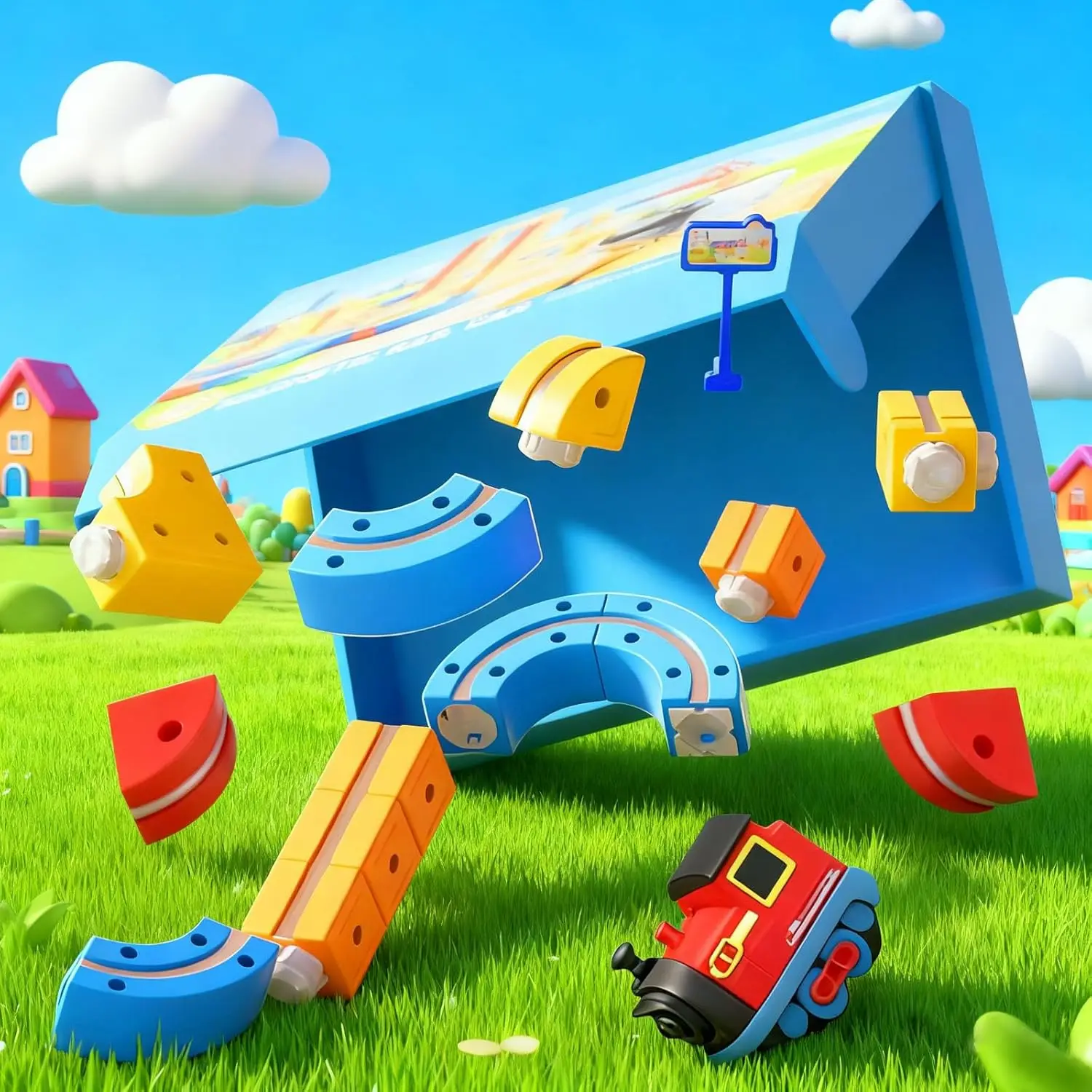 66 ELEMENTÓW ZESTAWU KOLEJOWEGO Z MAGNETYCZNYMI KOLEJĄCH ELEKTRYCZNYMI, ZESTAWY DO SAMODZIELNEGO ZBIEGOWANIA SAMOCHODÓW, KOLEJ NIEZWIĄZANA Z GRAVITACJĄ, ZESTAWY DO NARZĄDZI STEM, PREZENT NA BOŻE NARODZENIE