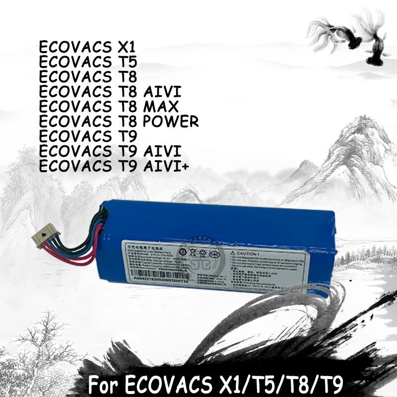 

New Original ECOVACS Battery S10-LI-144-5200 5200mAh Robotic Vacuum Cleaner Replacement for X1 T5 T8 AIVI MAX POWER T9 AIVI