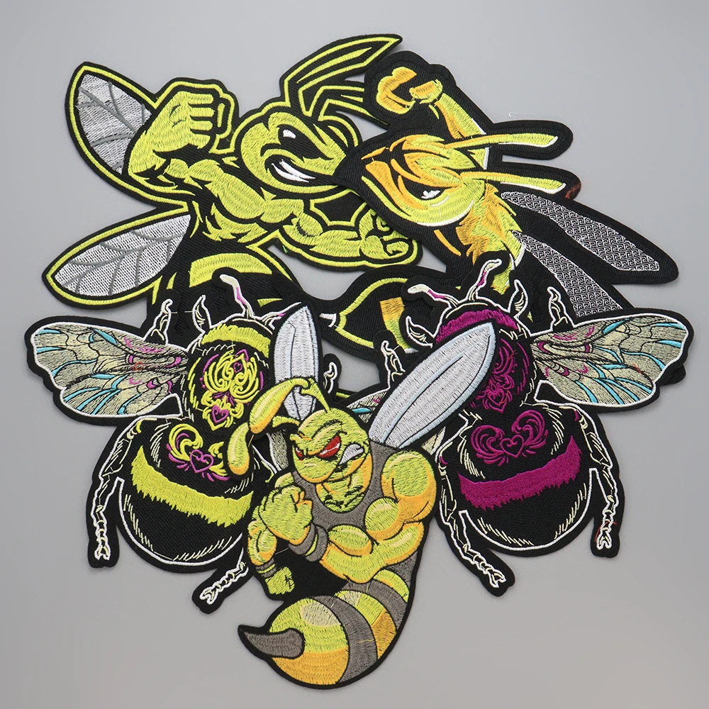 Фото Вышивка пчела, стрекозы, бабочки, патчи, железная картинка, искусственное насекомое, сделай сам, искусственная одежда, значки с аппликацией