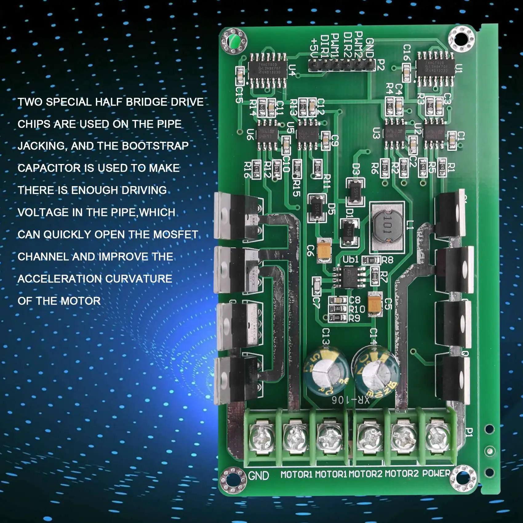 FUFU H-Bridge DC Dual Motor Driver PWM Module DC 3~36V 15A 30A IRF3205 High Power Control Board for Robot Smart Car