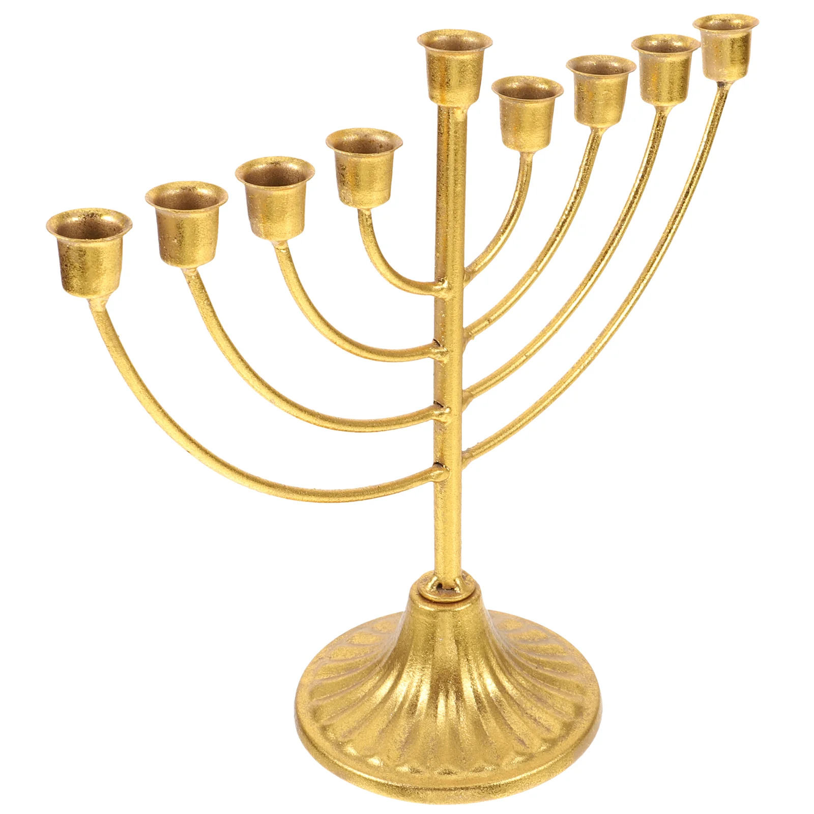 Gold Decor Hanukkah Menorah Goldendoodle Ornament Vintage Candelabra Candlesticks Metal Holder for Table Taper