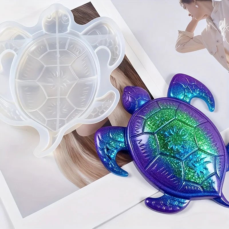 3D turtle-shaped resin molds, large turtle-shaped Marine art silicone resin molds, marine-themed night lights, home decoration