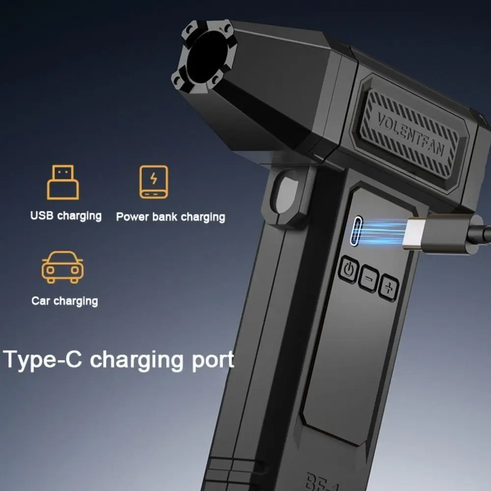 

400000RPM Handheld Turbo Violent Fan LED Lighting Digital Display Electric Air Blower USB Rechargeable Brushless Motor