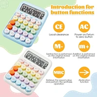 1pc Keyboard Calculator Office 12-digit Mechanical Calculator Cute Candy Color Calculator Desktop Stationery 6