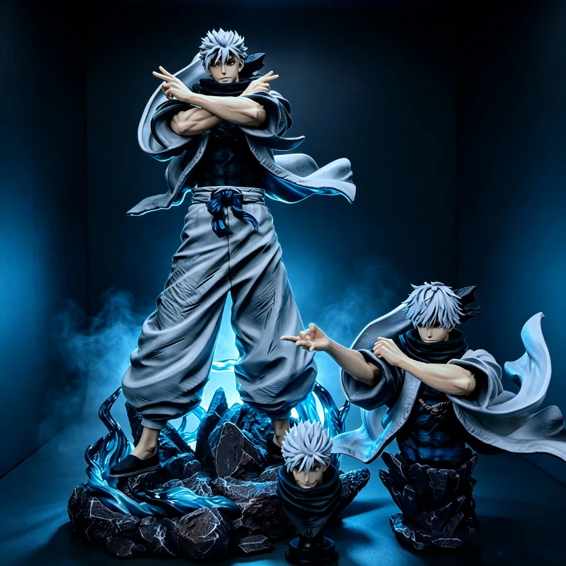 

36cm Satoru Gojo Jujutsu Kaisen The Strongest Sorcerer Collectible Statue With Replaceable Heads Hands Body Parts Anime Desktop