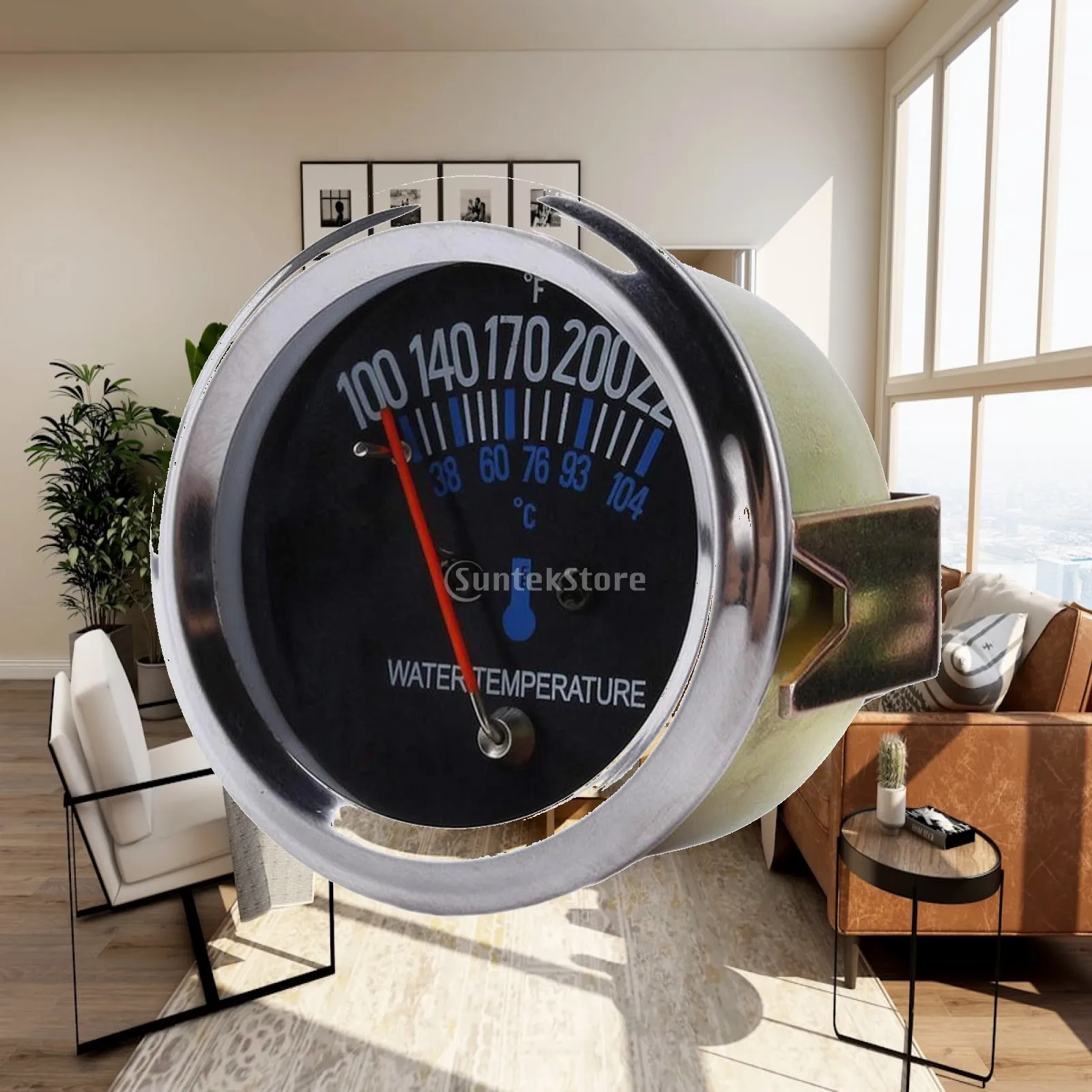 52mm Water Temperature Gauge with Sensor Accurate Analog Water Temperature Gauge Twin-scaleScale Easy-to-Read