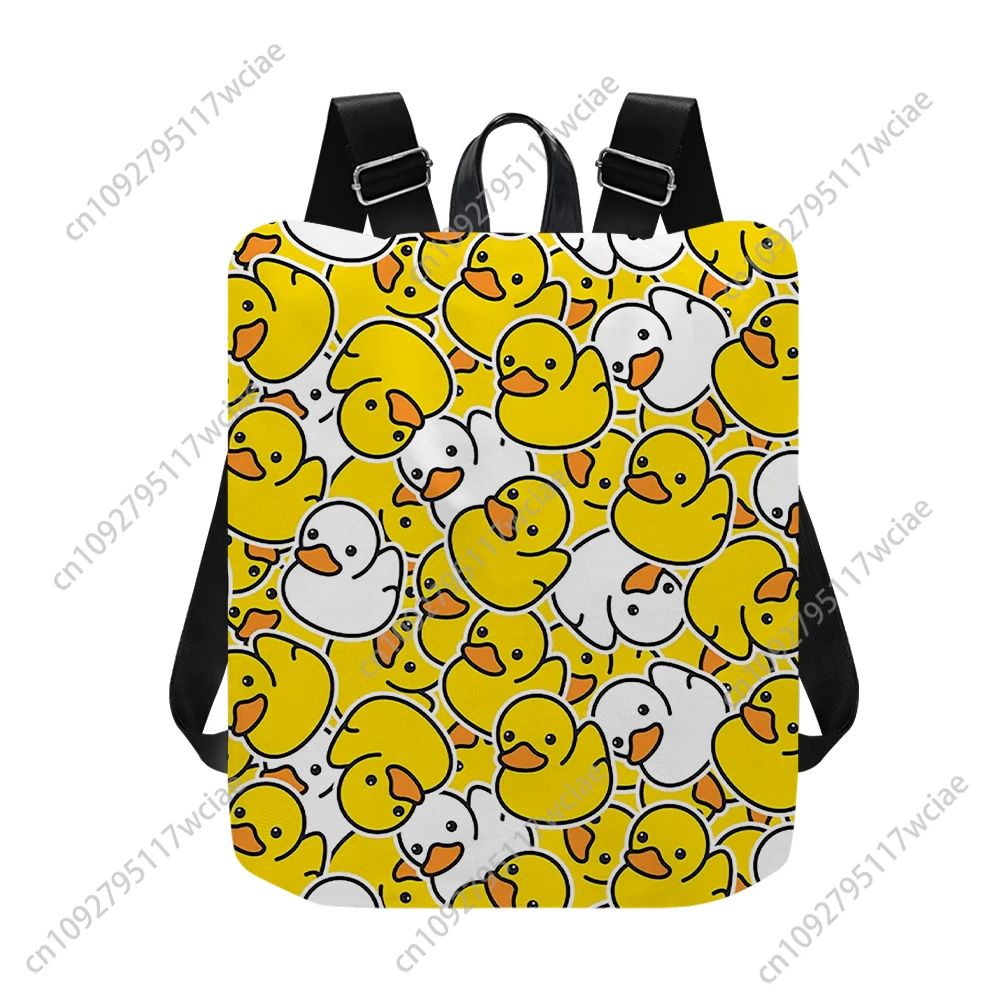 Cool gele eend printpatroon aangepaste rugzak reizen anti-diefstal rugzak nylon waterdichte dagrugzak mode college cadeau boekentas