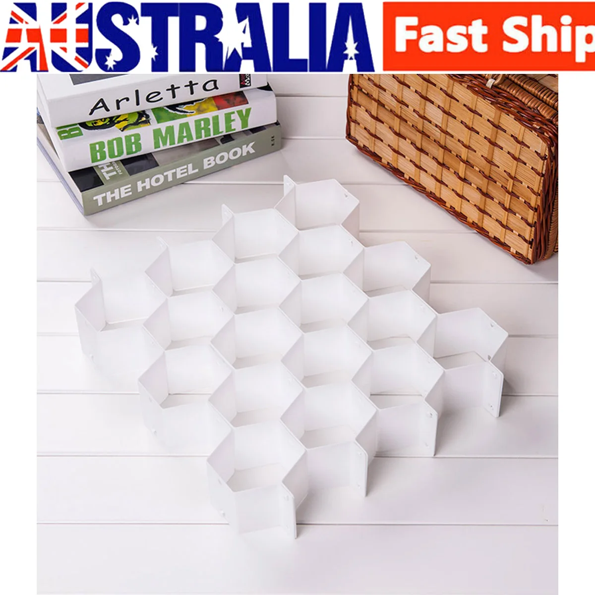 

Honeycomb Storage Partition Drawer Organizer Dividers Grid Cellular Plastic Boards Snap Buckle Free Combination Storing