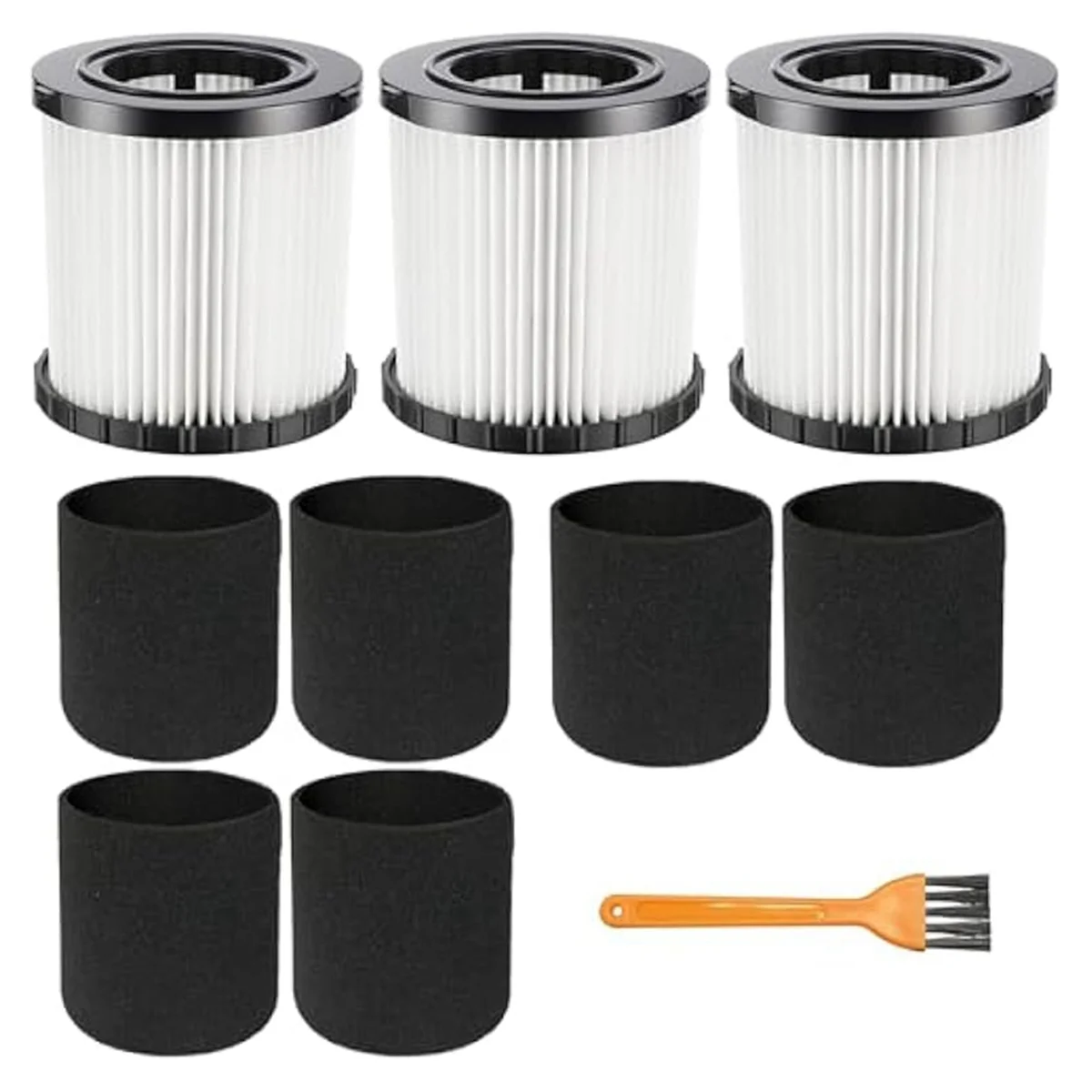 ATP778-3 pezzi DCV5801H Filtro HEPA per aspirapolvere DCV580H, DCV581H 20V MAX Vuoto umido/secco con 6 filtri con manicotto in schiuma