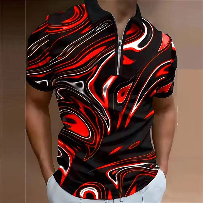 Tie-dye Fashion Men's Polos T-Shirts Summer Short Sleeve 3D Printed Gradient Street Trend Male POLO Tee 6XL Big Size Casual Tops