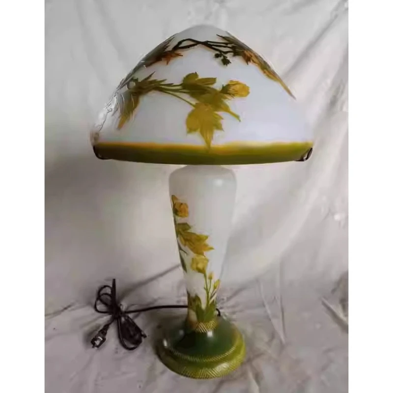 Glass table lamp retro table lamp painted glass sandblasting process table lamp fixture
