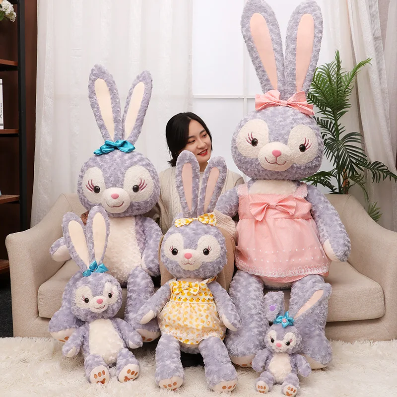 35/50/70/90cm Disney Stellalou Plush Doll Stuffed Animal Purple Long Eared Lovely Rabbit Toys For Children Girl Birthday Gifts