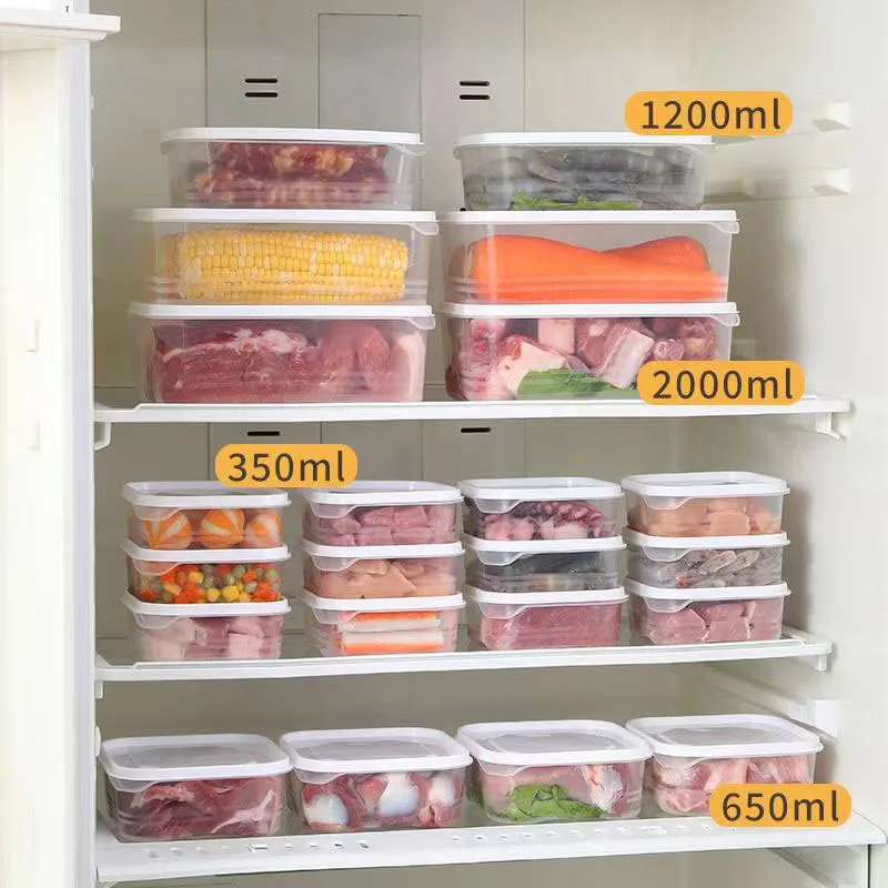 Refrigerator Storage Box Frozen Fresh Keeping Sealed Without Odor Microwave Oven Heatable Food Crisper Storage Container Kitchen