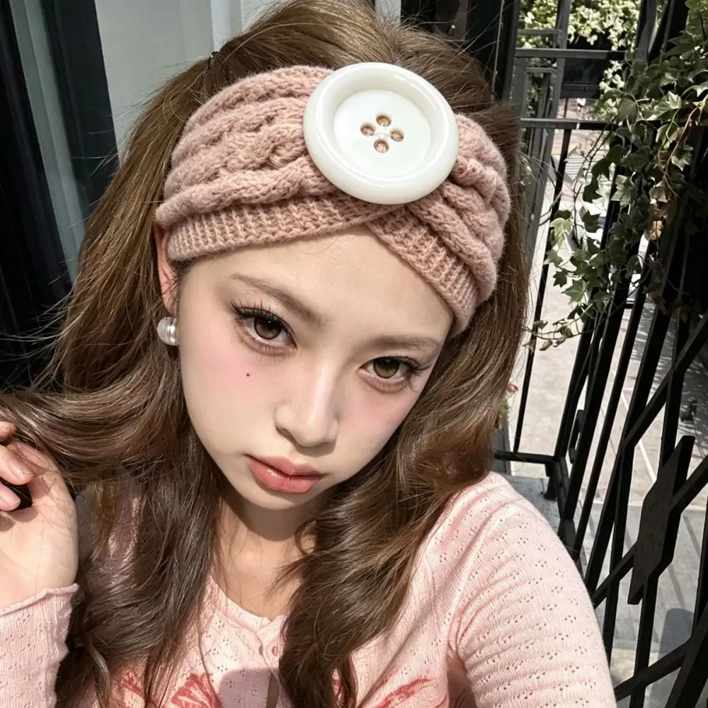 Cable Knit Knitted Headband Soft Stretch Knitted Fabric Ear Warmer Headband Wide Band Twisted Front Turban Headband
