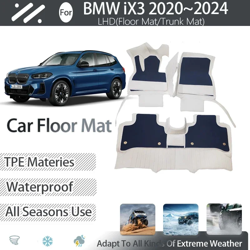 

Leather Car Floor Mats For BMW IX3 G08 2020 2021 2022 2023 2024 Waterproof Pad Foot Carpet Floor Cover Auto Interior Accessories