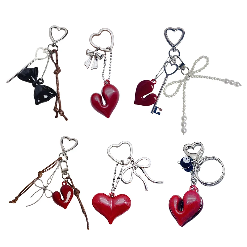 

Heart Bow Bag Charms Phone Ornament Women Bag Accessories Mobile Phone Chain Y2K Bag Decor Keychain Bag Pendant
