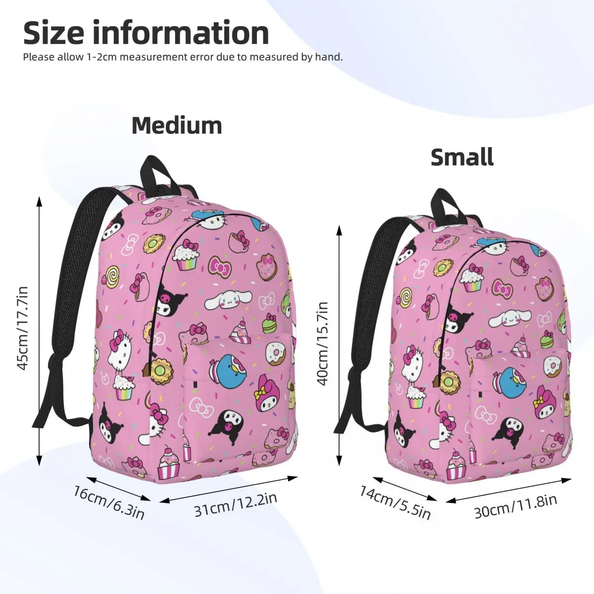 Hello Kitty Kuromi My Melody Backpack Middle High College School Student Cartoon Bookbag Teens Daypack Outdoor