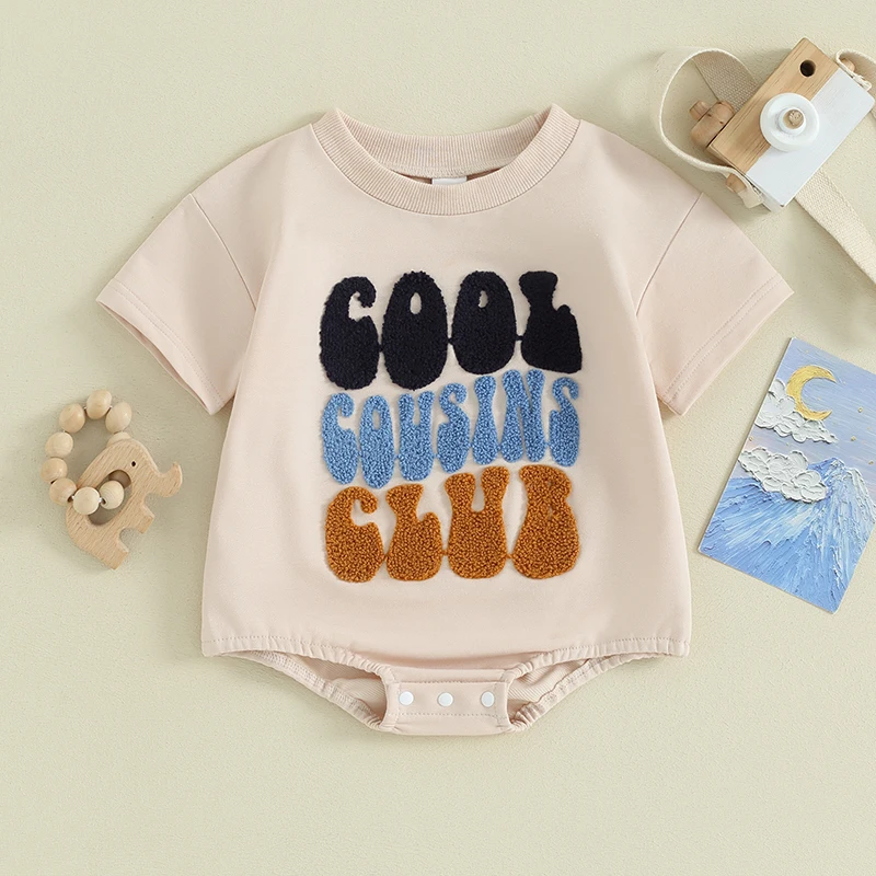 

Cool Cousin Club Newborn Baby Boy Girl Short Sleeve Romper Lil Cousin Tshirt Bodysuit Infant Summer Clothes