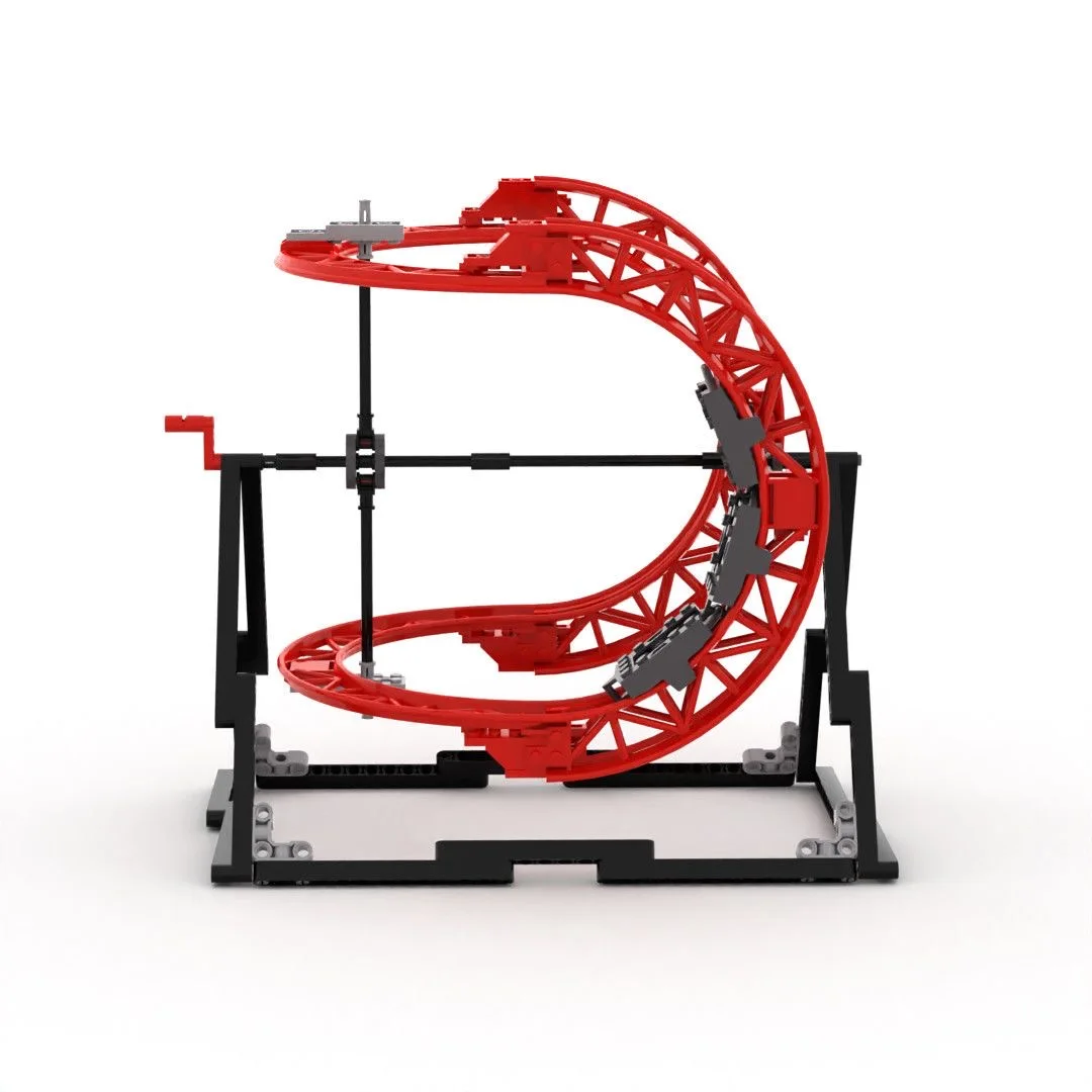 7002 puzzle assembly building block toy, three-dimensional circular track roller coaster, DIY model of track car, children's ass