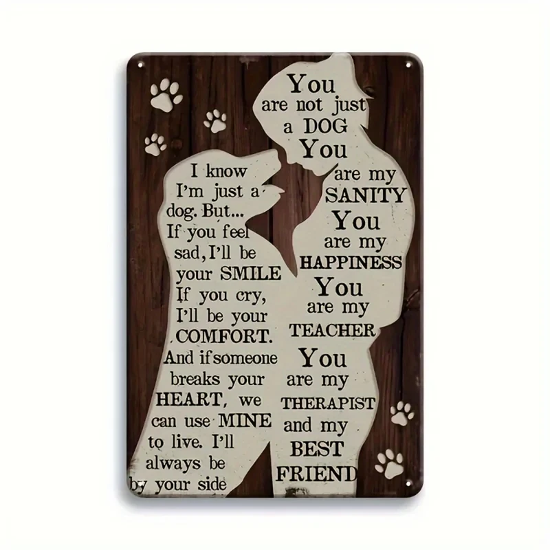 1pc Dog Vintage Metal Label, Funny Dog Lover Hanging Plate, Cute Dog Metal Plaque, Home, Living Room, Backyard,1pc