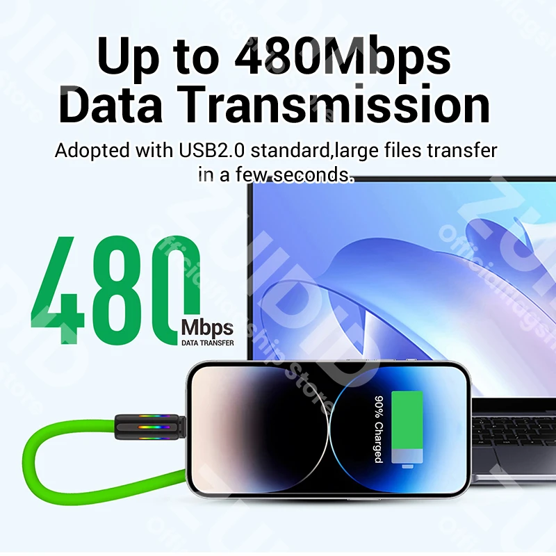 240W USB C To Type C Fast Charging Cable PD3.1 Liquid Silicone USB Type C Data Cord For IPhone 16 15 MacBook iPad Samsung Xiaomi