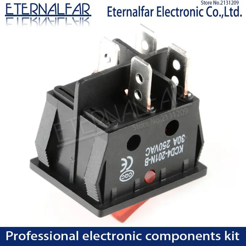 KCD4 Electric Welding Machine Switch Ship Type With High Current 30A 250V AC Electric Oven Furnace Electric Heater Switch 4PIN